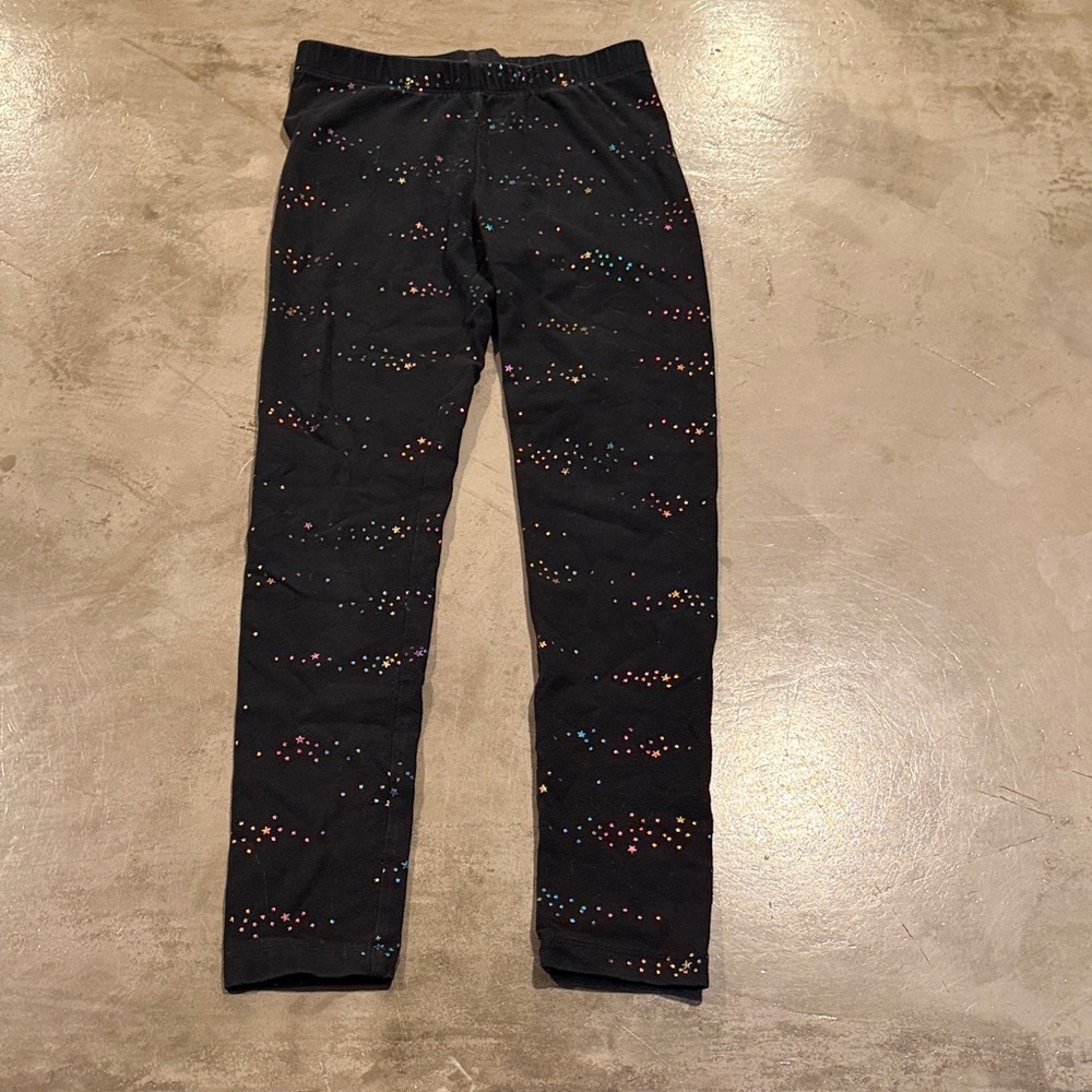 Cat & Jack Black Jeggings with Multicolor Stars